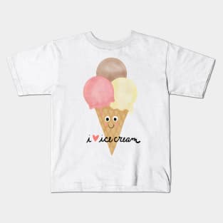 I Love Ice Cream Kids T-Shirt